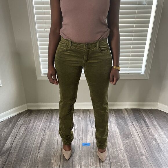 Revolve Trina Turk Olive Green Gold Velvet Jean Pants Trousers - Picture 11 of 15